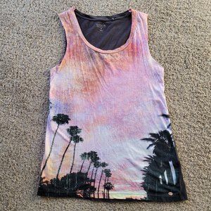 guess pink paradise beach dressy tank top